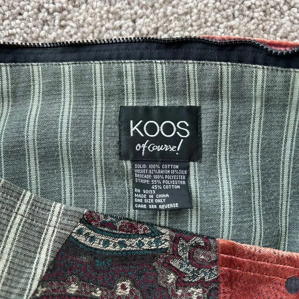 90s Vintage Oversized Hobo Shoulder Pag Purse Patchwork Boho Silk Velvet Large